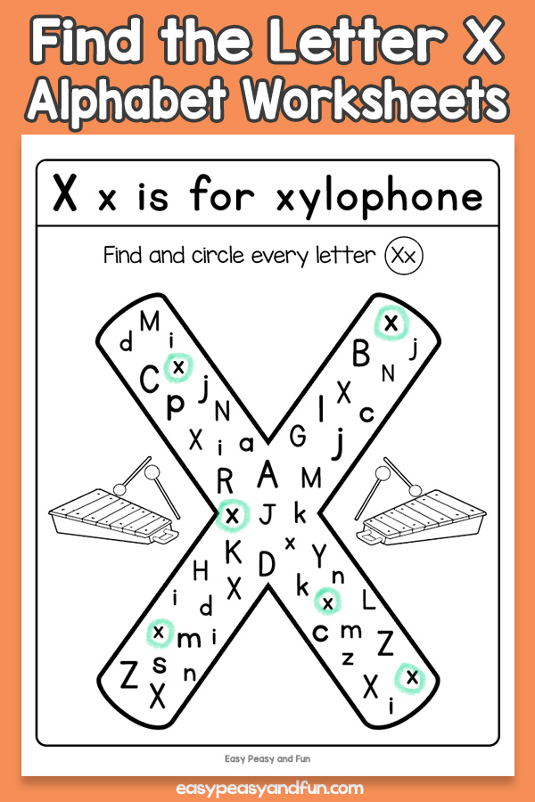 Find the Letter X Worksheets - Easy Peasy and Fun Membership