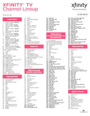 Xfinity Channel - Fill Online, Printable, Fillable, Blank | pdfFiller