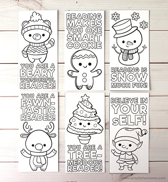 Free Printable Christmas Bookmarks | artsy-fartsy mama
