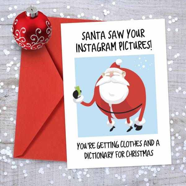 Free Printable - Funny Santa Christmas Card