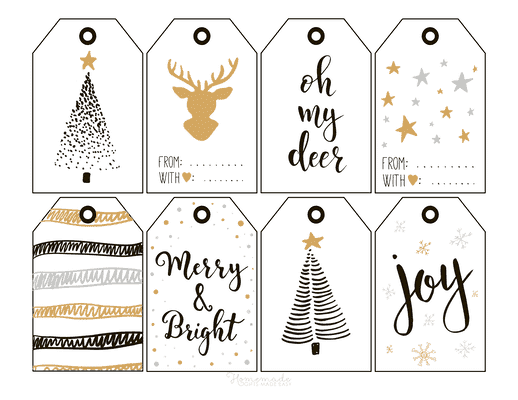 400 Free Printable Christmas Tags for your Holiday Gifts