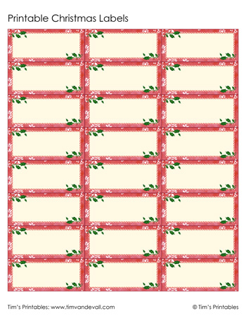 Christmas Labels - Red - Tims Printables