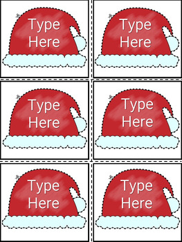 Editable Christmas Labels - Santa Hat Gift Tags Printable Template ...