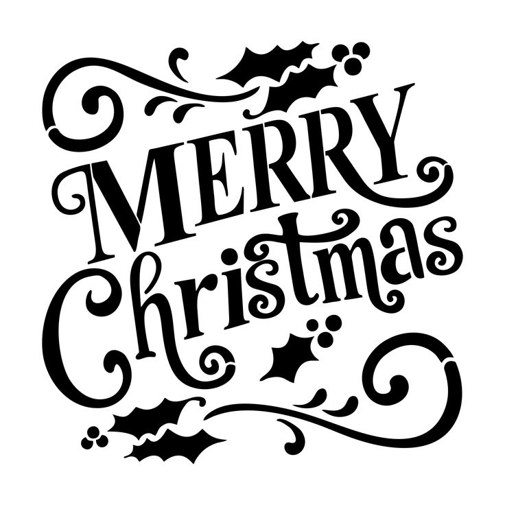 Merry Christmas Stencil - 15 Free PDF Printables | Printablee