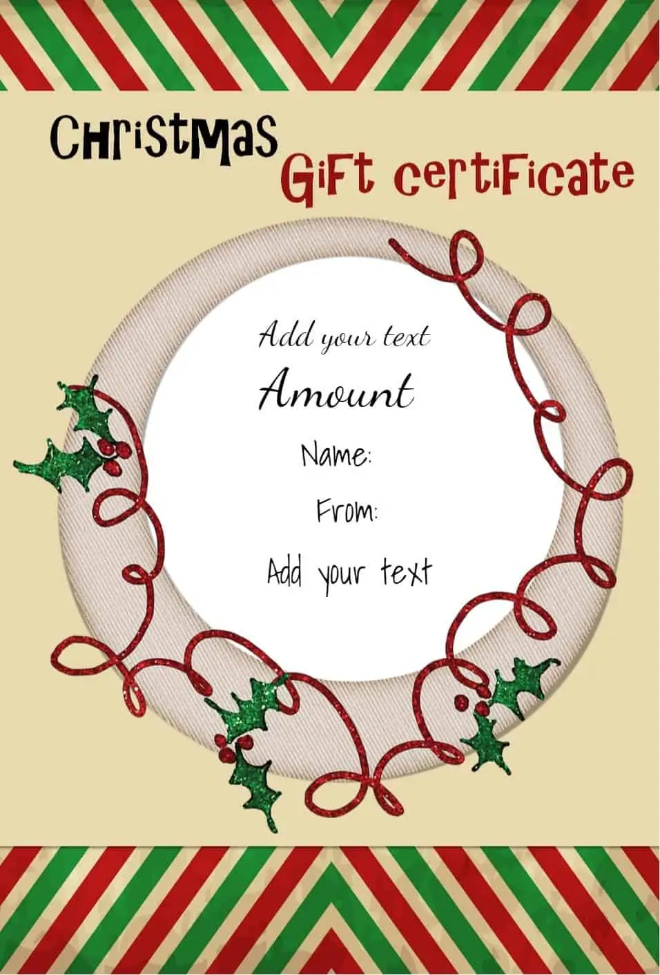 FREE Christmas Gift Certificate Template | Customize &  Download