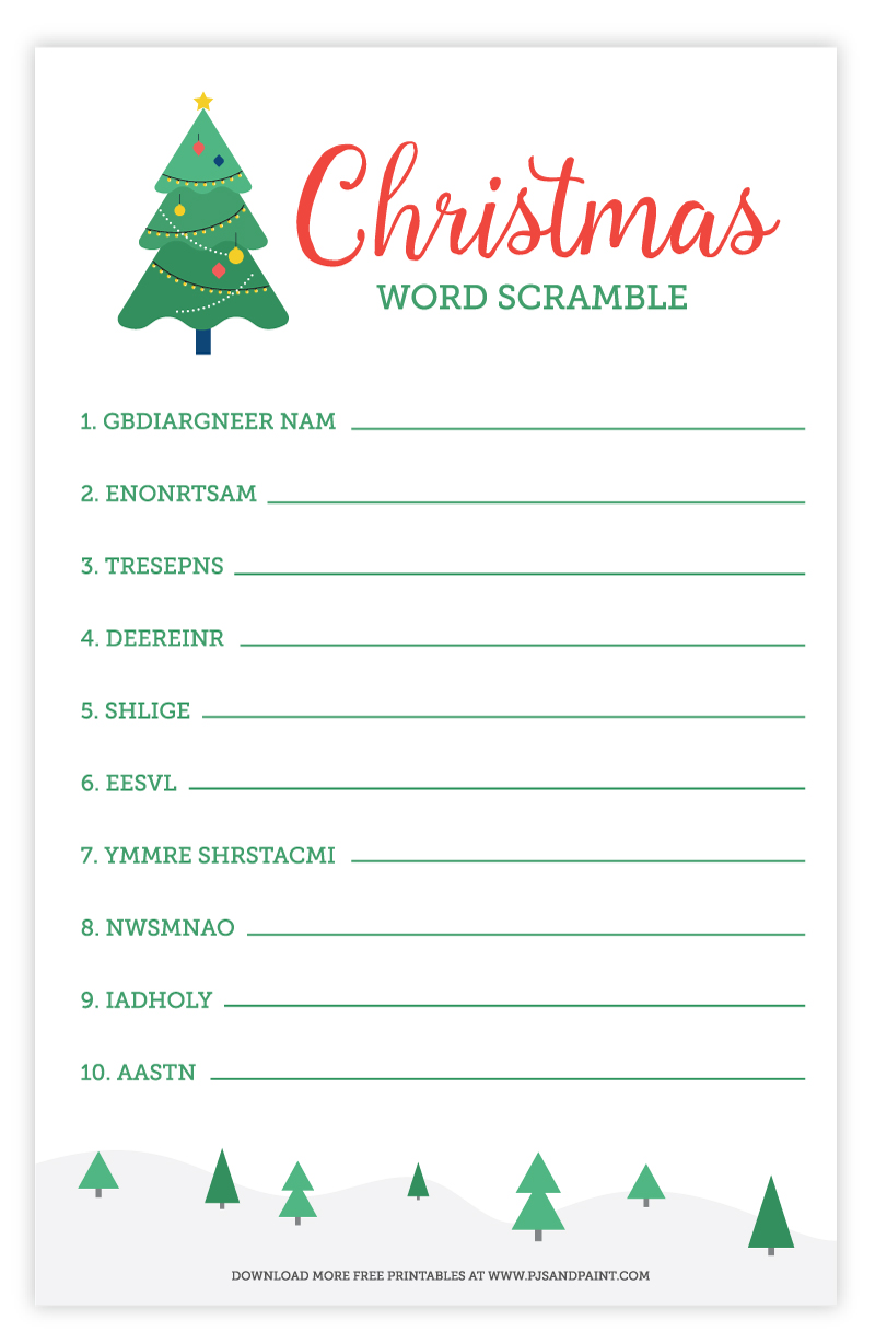 printable xmas word games