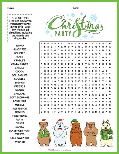 printable xmas word games