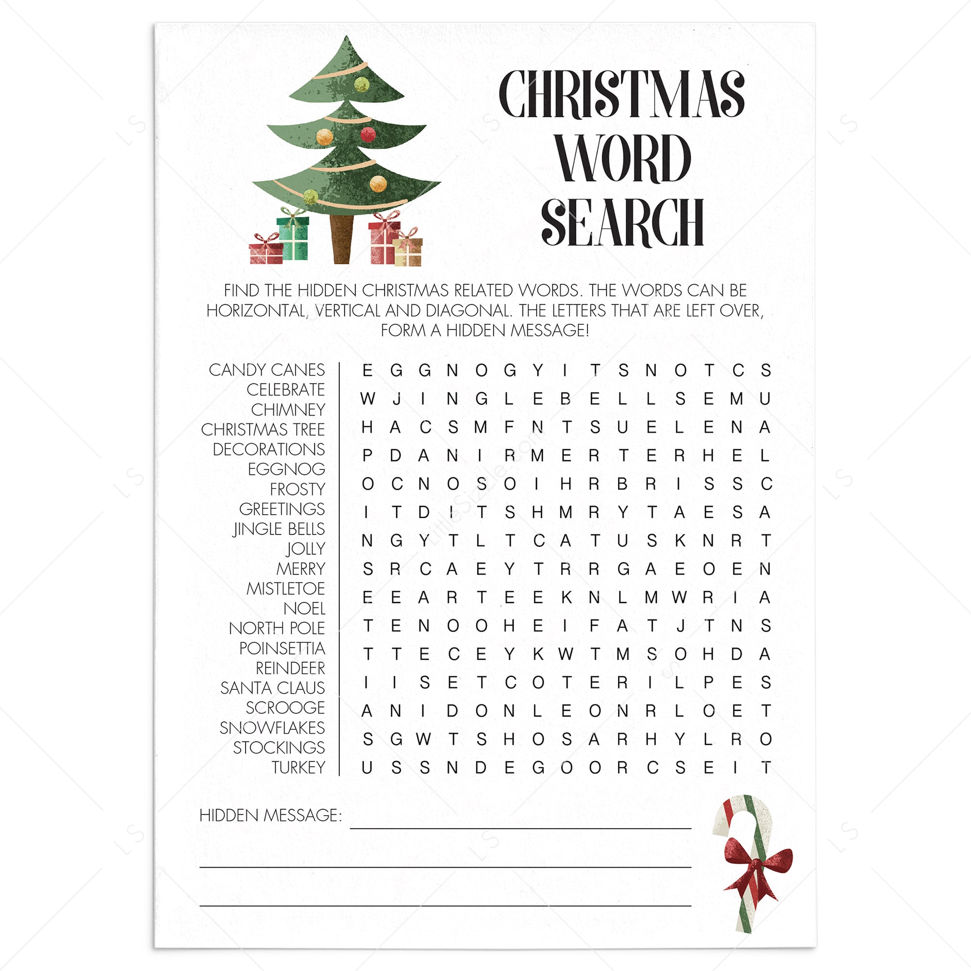 printable xmas word games