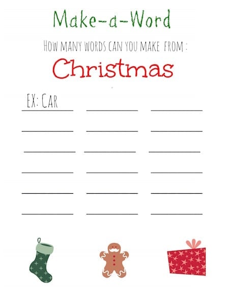 printable xmas word games