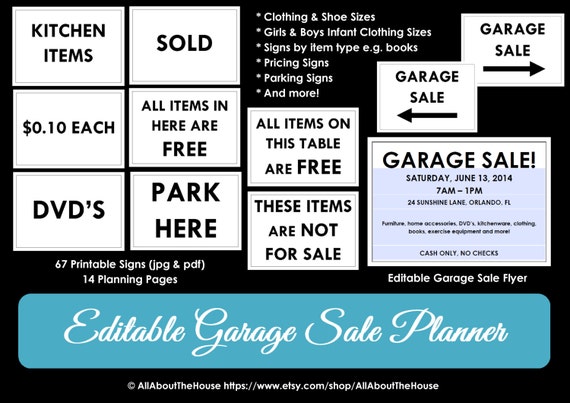 printable yard sale price signs