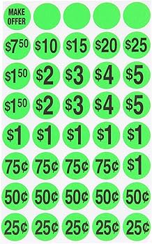 printable yard sale price signs