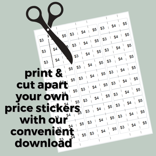 printable yard sale price signs
