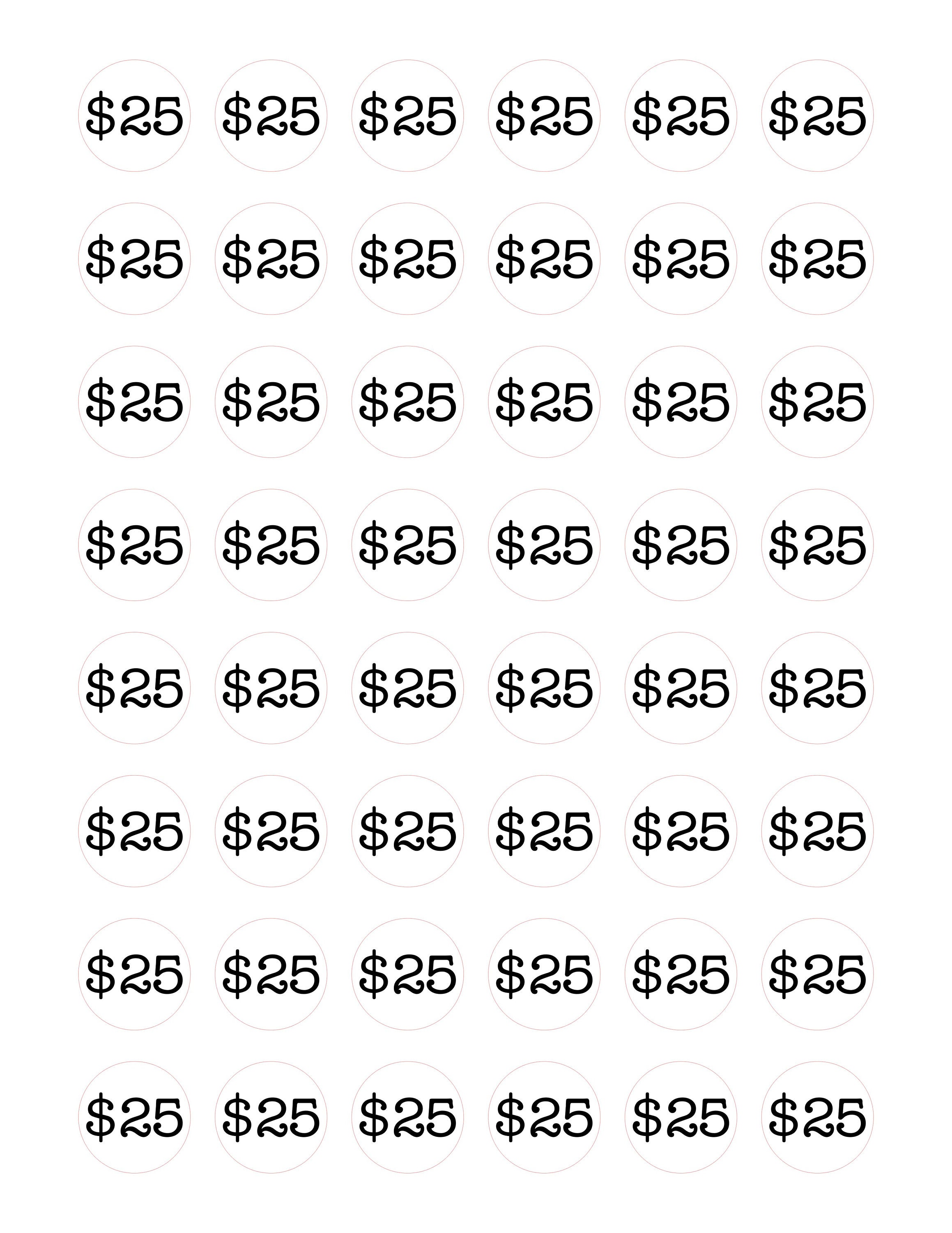 printable yard sale price signs