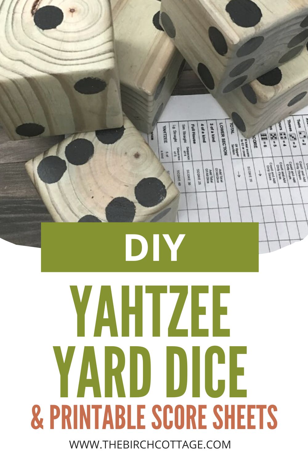 DIY Yard Dice with Free Printable Yahtzee® Score Sheets - The ...