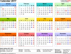 Calendar 2017 (UK) - 16 free printable PDF templates