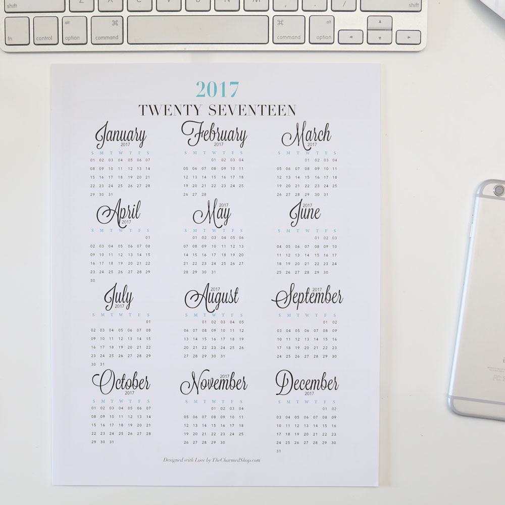 2017 Printable Calendars - Strange &  Charmed