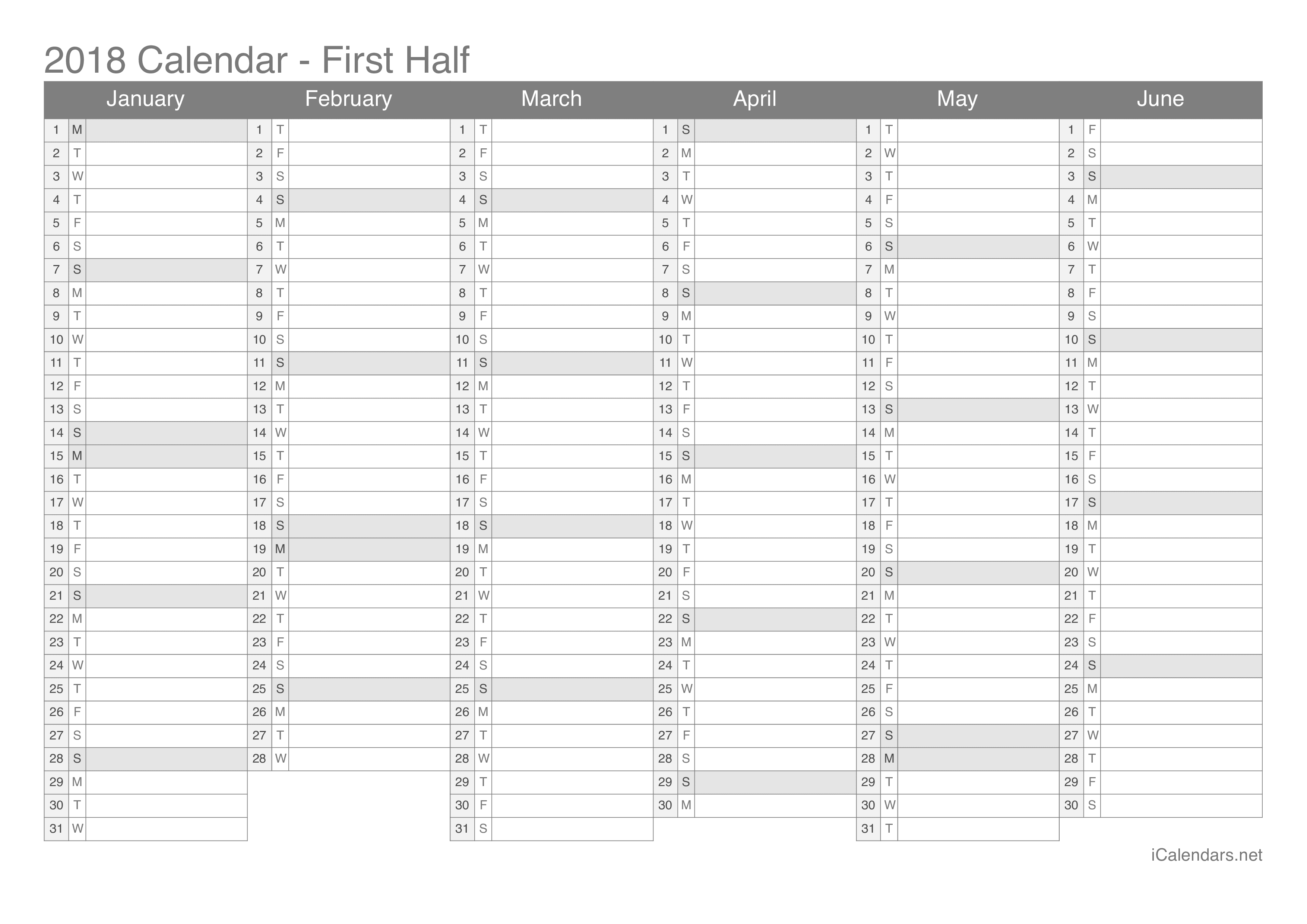 printable year planner 2018 nz