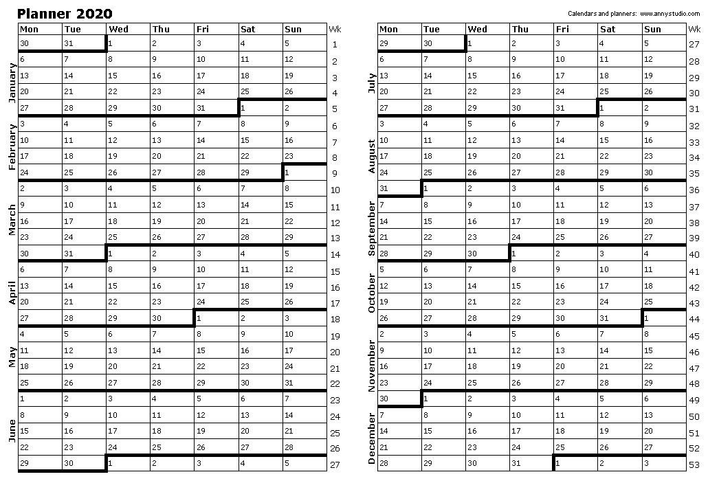Free printable calendars and planners for 2024 and past years