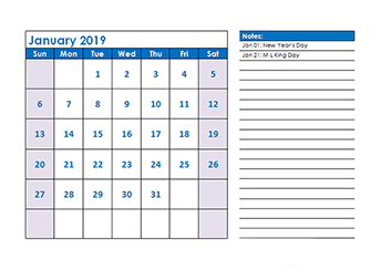 2019 Calendar Templates - Download 2019 monthly &  yearly templates ...