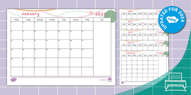 Monthly Activity Planner 2024 | Calendar | Twinkl Busy Bees