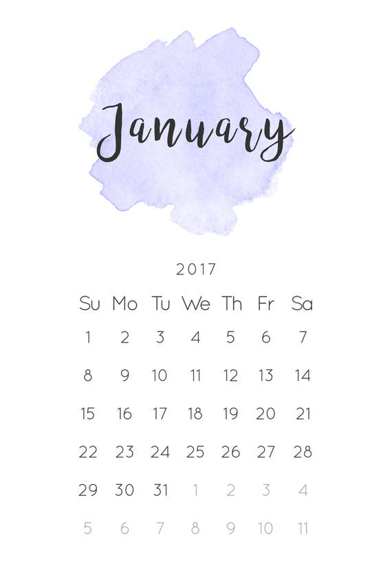 2017 2018 Calendar Template 12x18 Photo Simple Wall Calendar ...