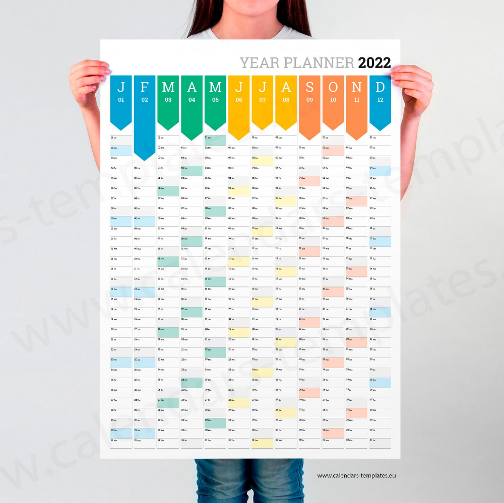 2025 Year Wall Planner. Yearly Big Wall Planner Agenda Calendar ...