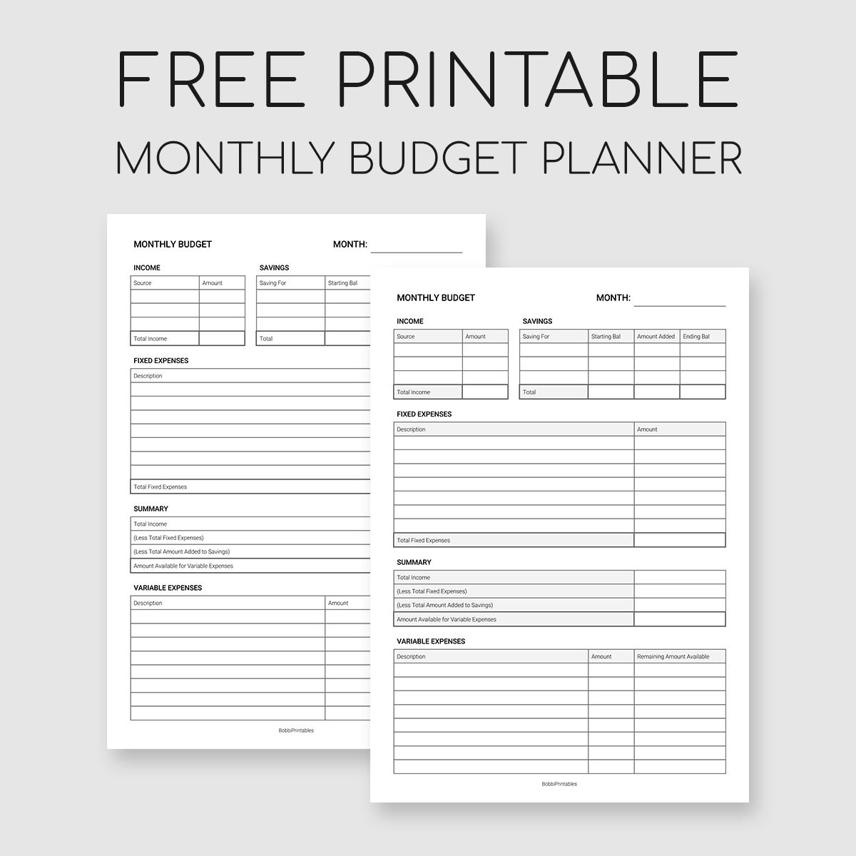 printable yearly budget planner