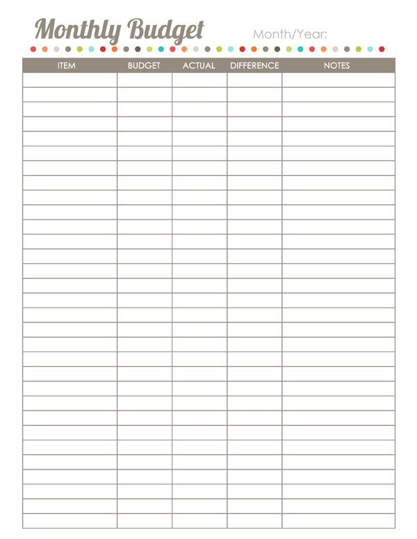 printable yearly budget planner