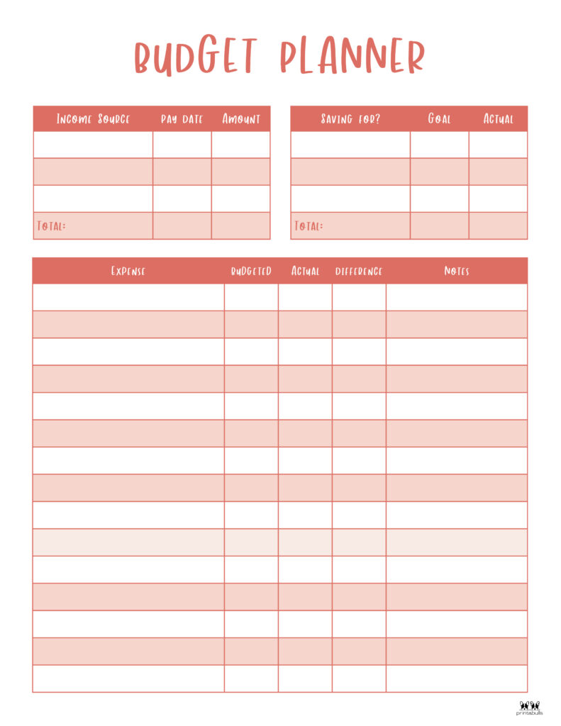 Monthly Budget Planners - 20 FREE Printables | Printabulls
