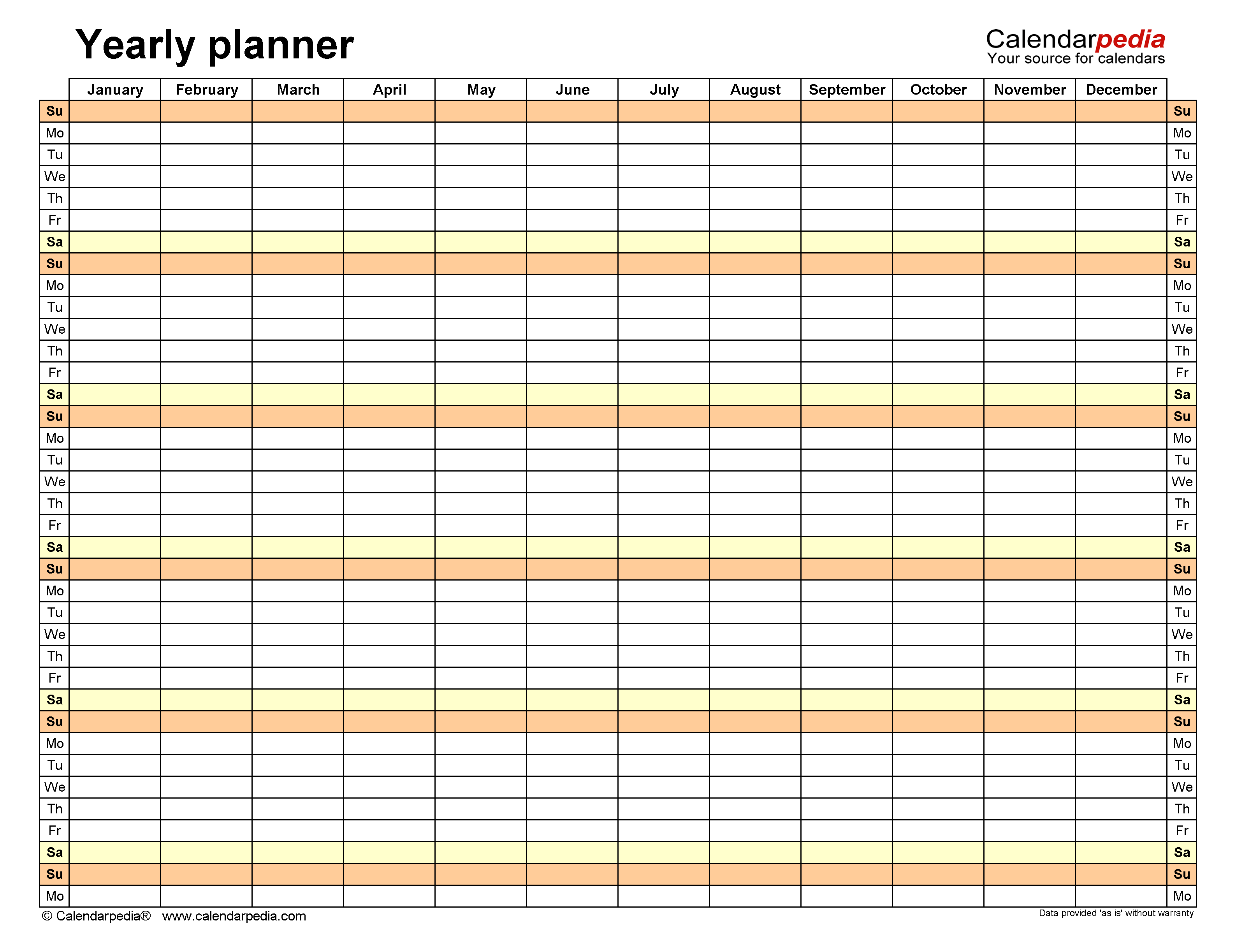 Free Yearly Planners in PDF Format - 36 Templates