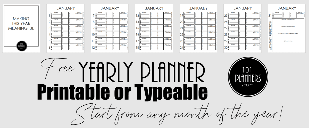 FREE Digital or Printable Year Planner | Instant Download