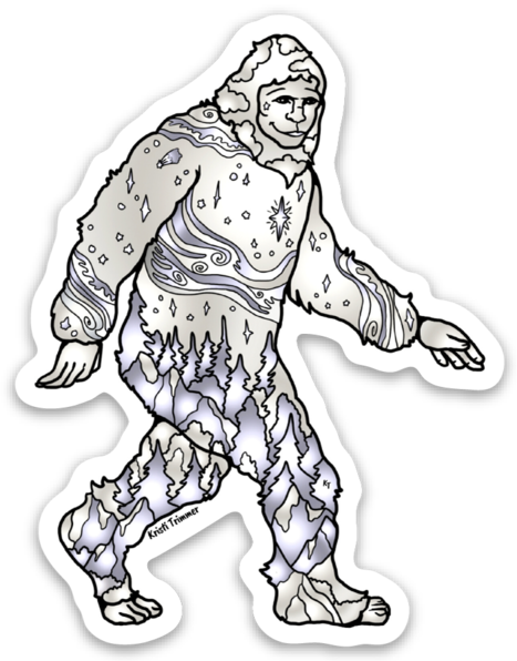 Yeti - White Sticker - Alaska Wild &  Free