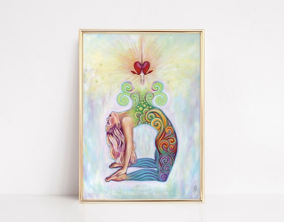 Yoga Print Yoga Art Print Yoga Artwork Yoga Pose Art Yoga Painting ...