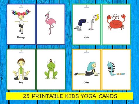 Printable Kids Yoga Cards (25 POSES) - Digital Download