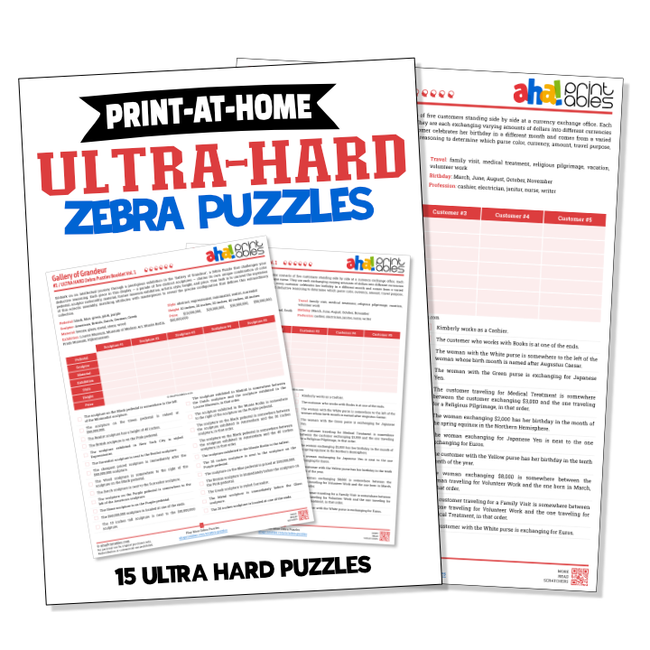 Printable Zebra Puzzles - Brainzilla