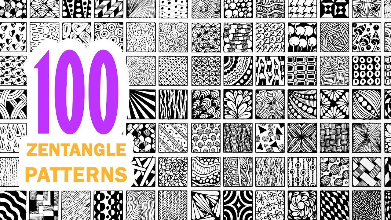 100 zentangle patterns 100 doodle patterns 100 mandala patterns ...