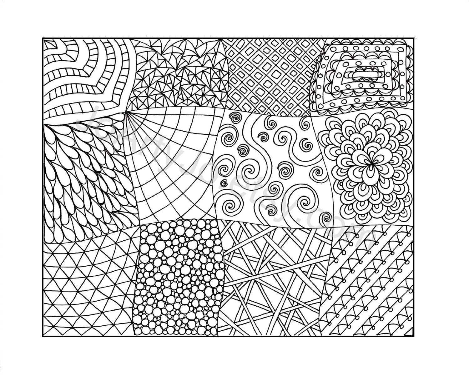 Zendoodle Coloring Page, Printable PDF, Zentangle Inspired Page 11 ...