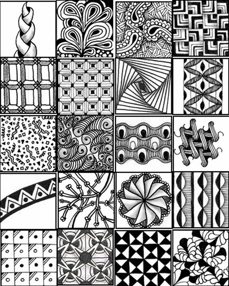 Zentangle Patterns - 10 Free PDF Printables | Printablee
