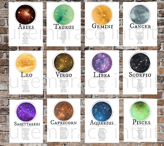 printable zodiac signs and dates