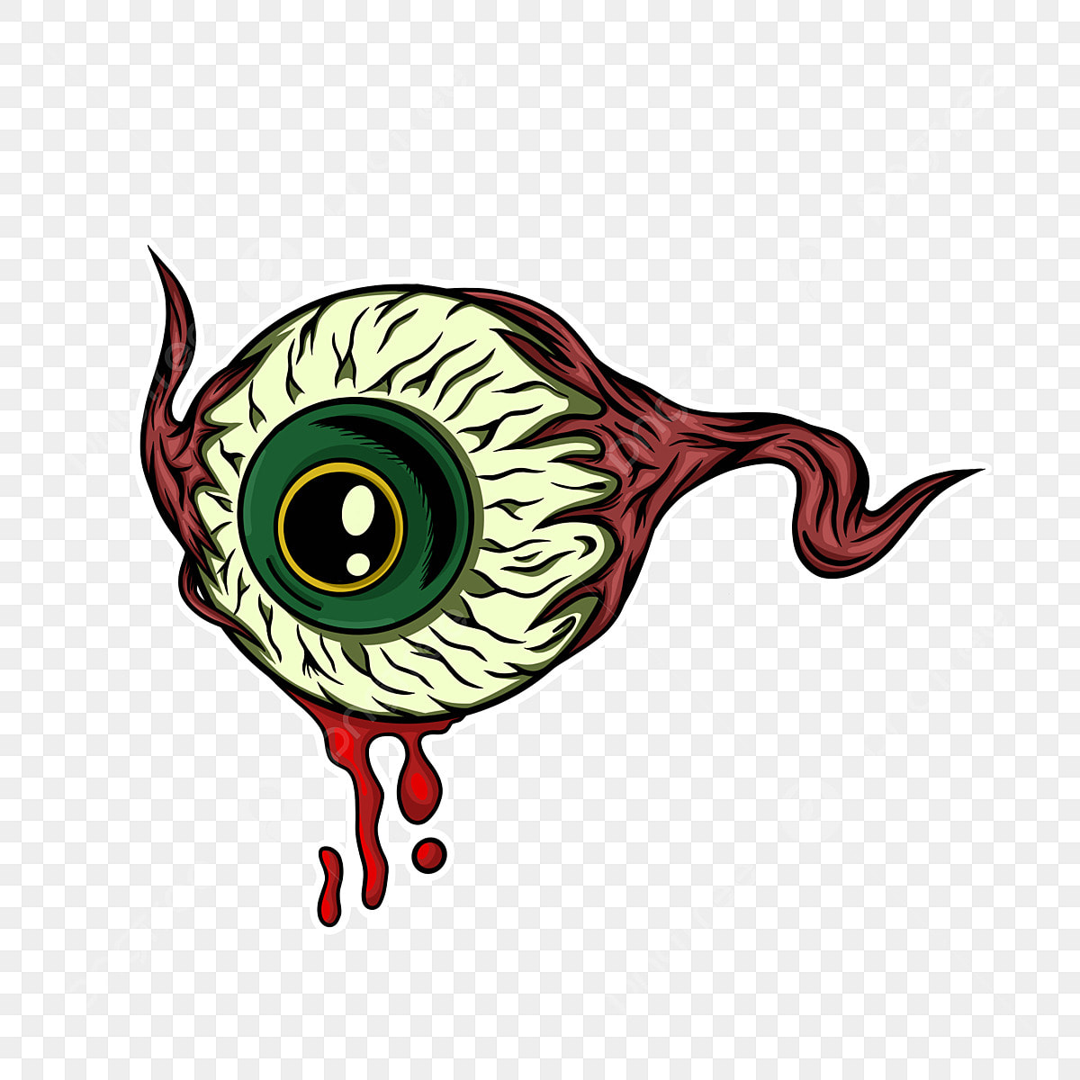 Zombie Theme Clipart Vector, Zombie Eye Ball Handdrawn Sticker ...