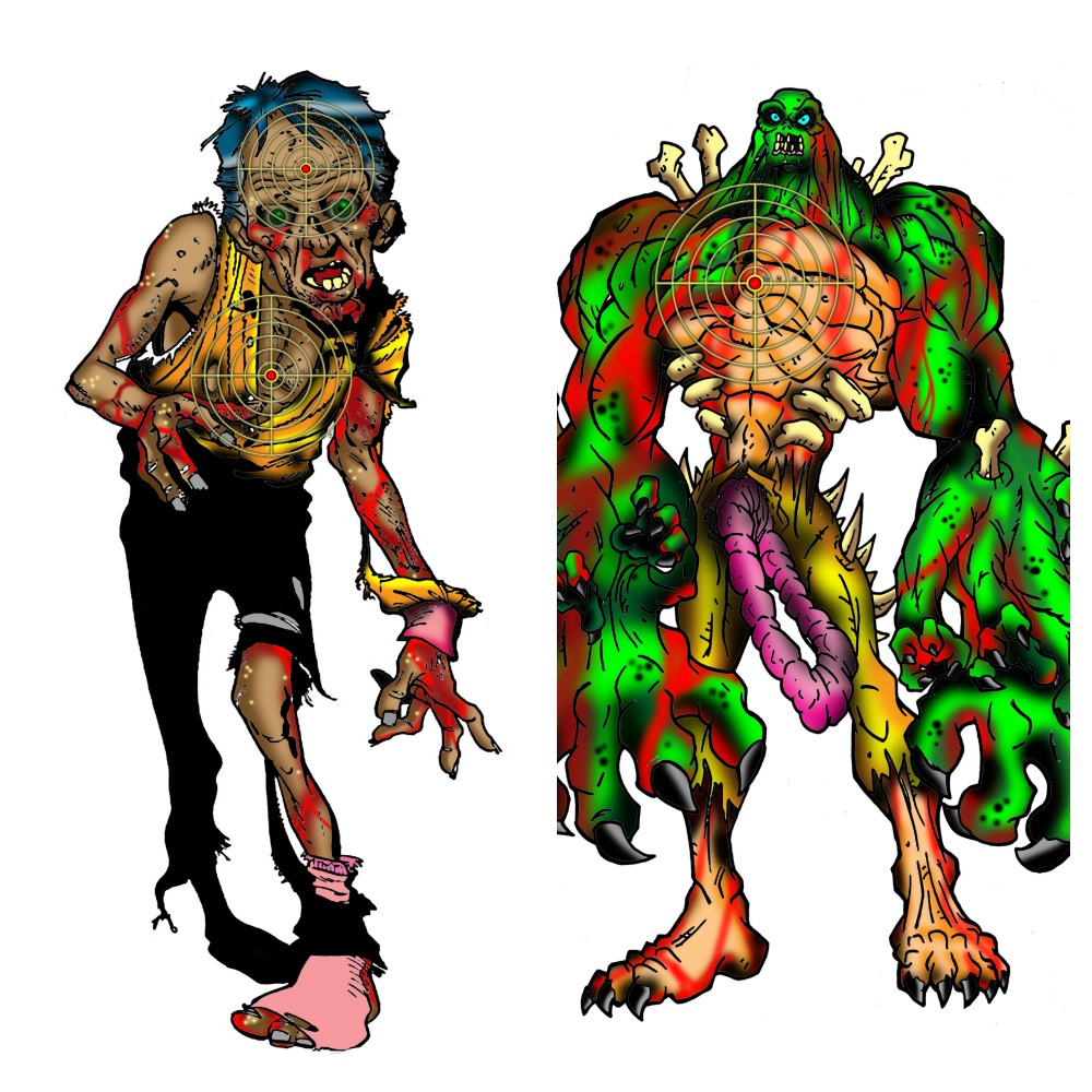 20 Pack Zombie Shooting Targets Normal and Large Multi Page - Bow ...