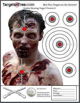 printable zombie pistol targets