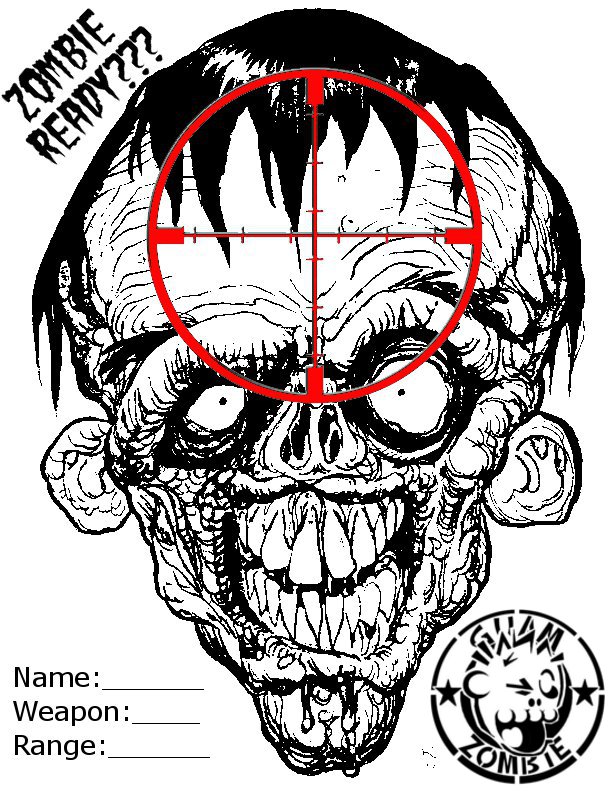 printable zombie pistol targets
