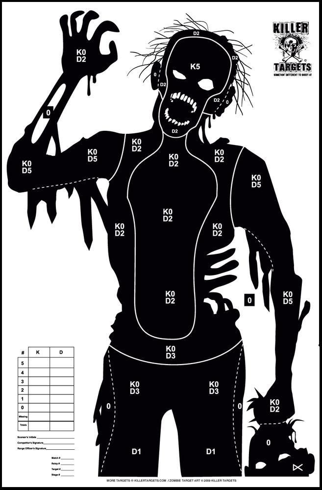 printable zombie pistol targets