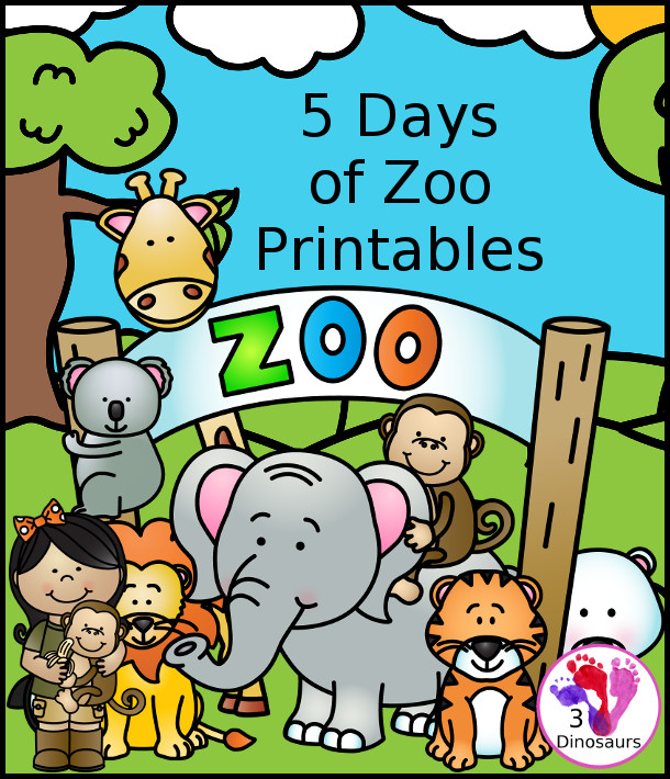 5 Days of Zoo Animal Printables - 3 Dinosaurs
