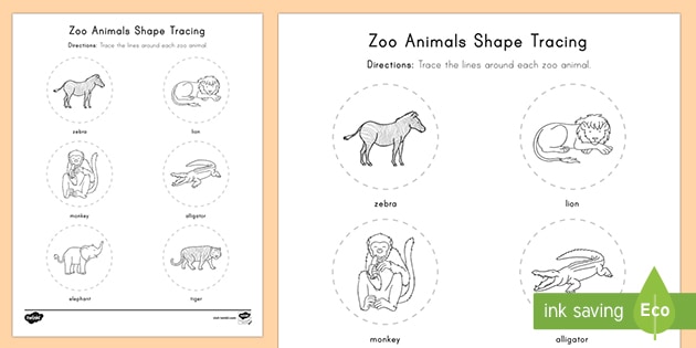 printable zoo animals worksheets