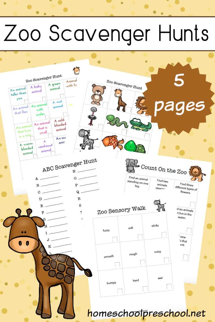 printable zoo scavenger hunt