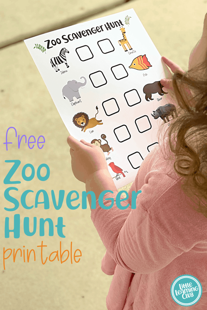 printable zoo scavenger hunt