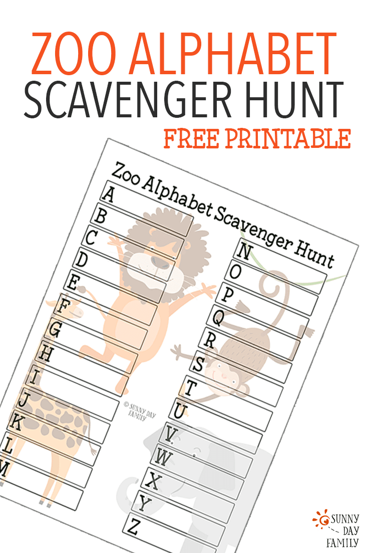 printable zoo scavenger hunt