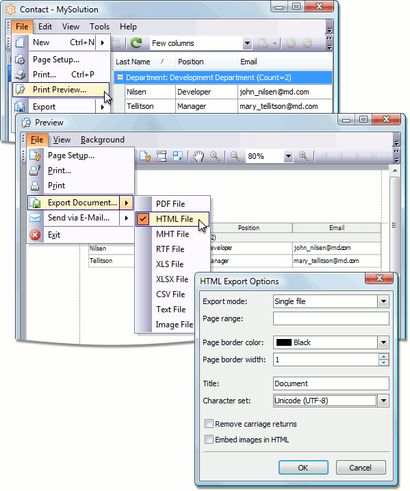How to: Customize Export Options of the Printing System | XAF ...
